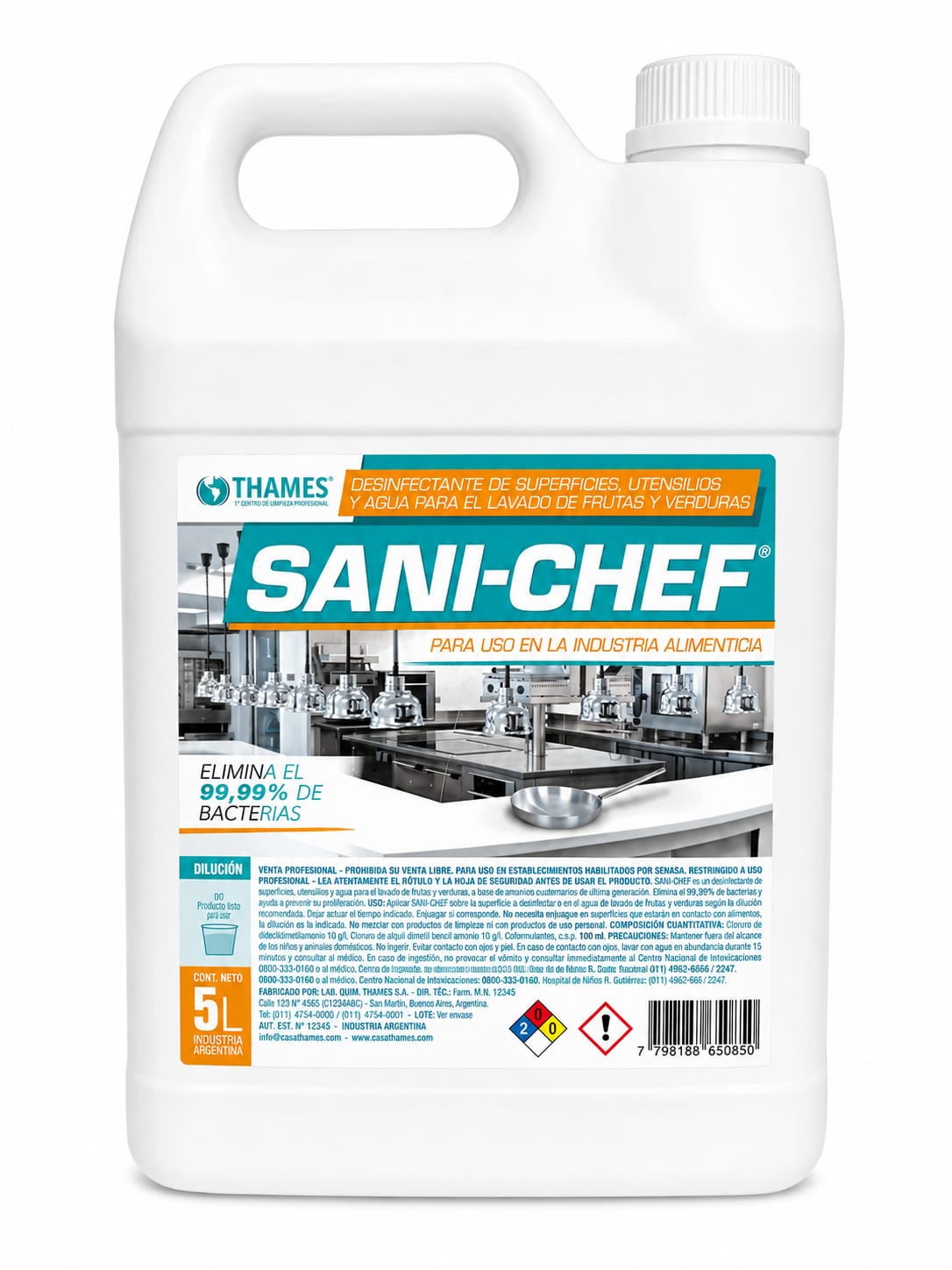 SANI-CHEF DESINFECTANTE ALIMENTICIO 5LTS