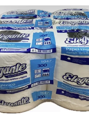 PAPEL HIGIENICO ELEGANTE CONO GRANDE 300MTS PACK 8 ROLLOS