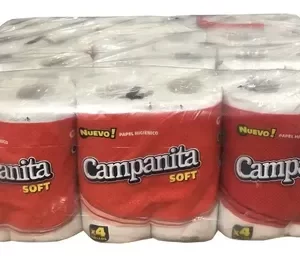 PAPEL HIGIENICO CAMPANITA SOFT S.H. 30MTS BOLSON 48 ROLLOS