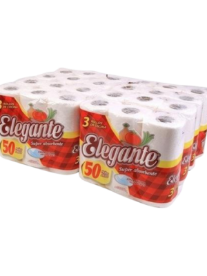 ROLLO DE COCINA ELEGANTE 50 PAÑOS BOLSON 24 ROLLOS
