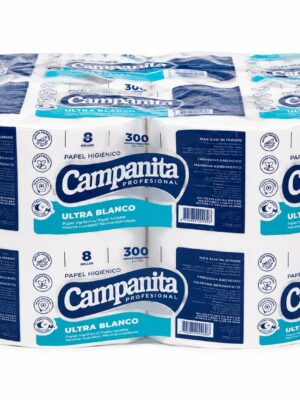 PAPEL HIGIENICO CAMPANITA S.H. 300MTS PACK 8 ROLLOS