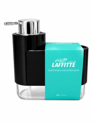 DISPENSER DE COCINA NEGRO/BLANCO CON PORTA ESPONJA