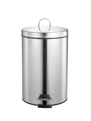 CESTO DE RESIDUOS DE ACERO INOXIDABLE REDONDO A PEDAL 12LTS