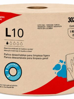 X-10 ROLLO DE PAPEL DESCARTABLE PARA LIMPIEZA GENERAL 650MTS