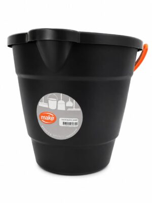 BALDE CON MANIJA PLASTICA NEGRO 10LTS