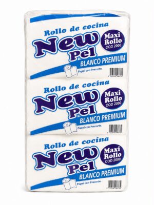 ROLLO DE COCINA NEW PEL 200 PAÑOS PACK 8U