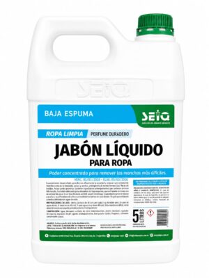 JABON LIQUIDO PARA ROPA BAJA ESPUMA 5LTS