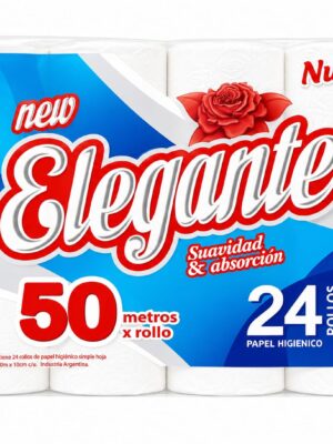 PAPEL HIGIENICO ELEGANTE S.H. 50 METROS PACK 24 ROLLOS