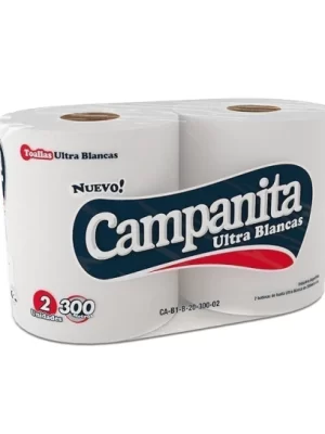 TOALLA EN ROLLO CAMPANITA 300MTS PACK 2U