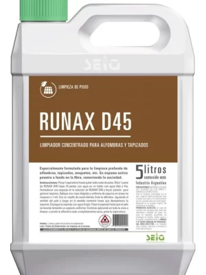 RUNAX D-45 LIMPIADOR DE TAPIZADOS Y ALFOMBRAS 5LTS